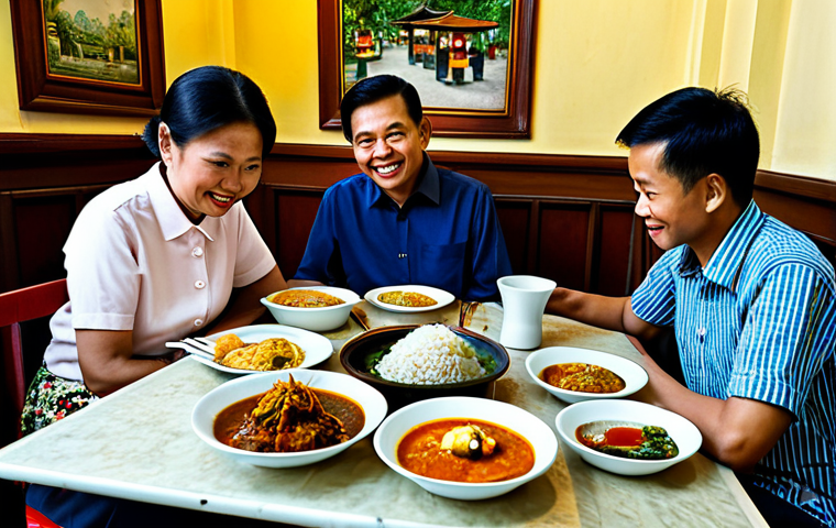 전통 보존 기법을 활용한 음식 문화 탐방 - A vibrant display of various Kuih Melayu (traditional Malay cakes) with colorful glazes and textures...